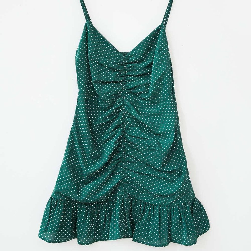 NWT Urban Outfitters Mar Polka Dot Cinched Mini Dress